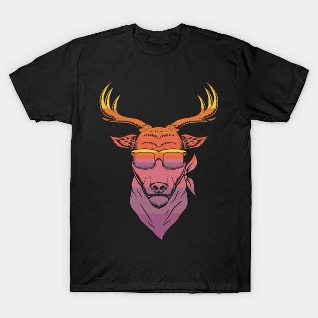 Retro Deer T-Shirt by Dojaja